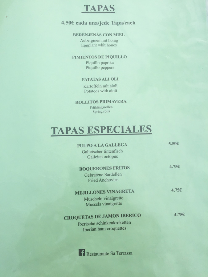 Tapasangebot