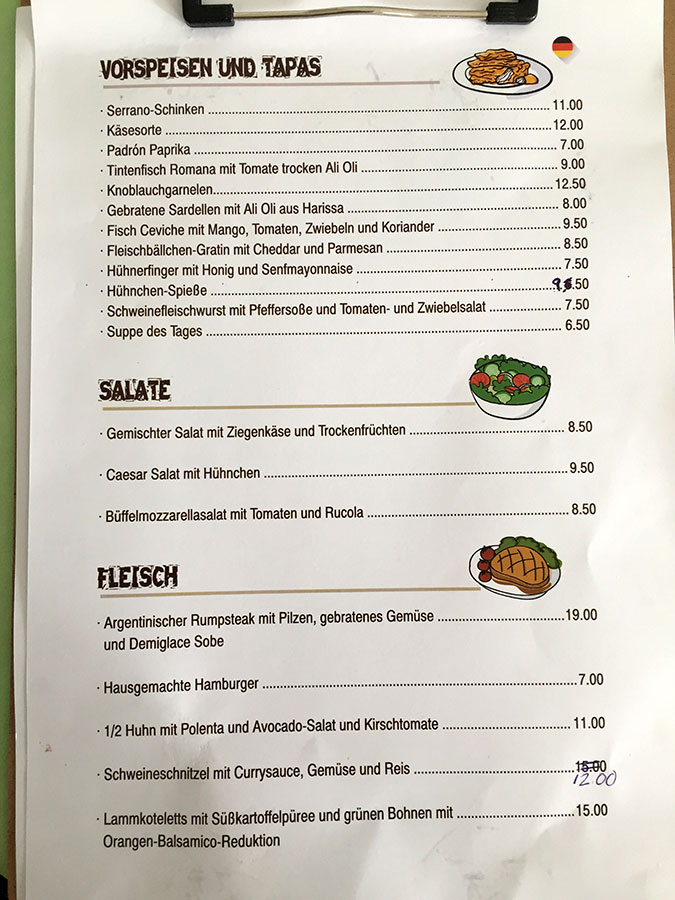 Speisekarte