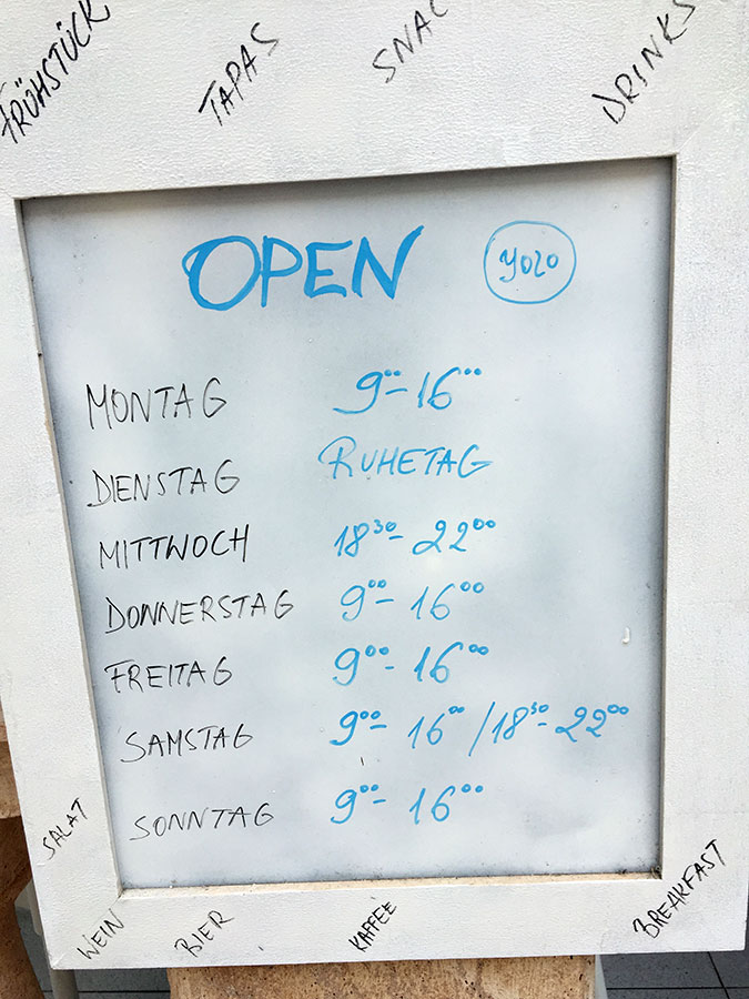 Öffnungszeiten
